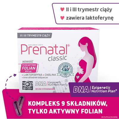 Prenatal CLASSIC – witaminy dla kobiet w ciąży (od 13. tygodnia) i karmiących piersią, 90 kapsułek