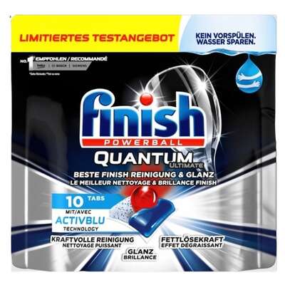 (DE) Finissh, Quantum, Tabletki do zmywarki, 10 sztuk (PRODUKT Z NIEMIEC)