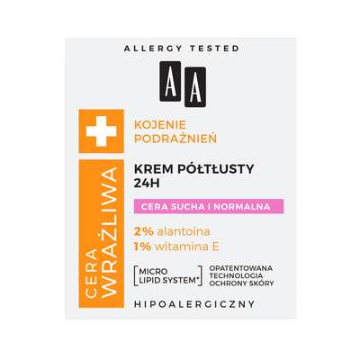 AA Cera Wrażliwa Krem półtłusty do cery suchej, 50ml