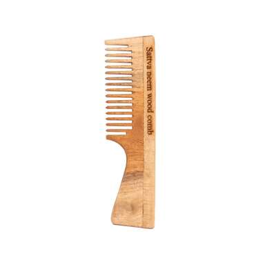 Sattva Neem Wood Gzebień do włosów z drzewa miodli indyjskiej 19cm