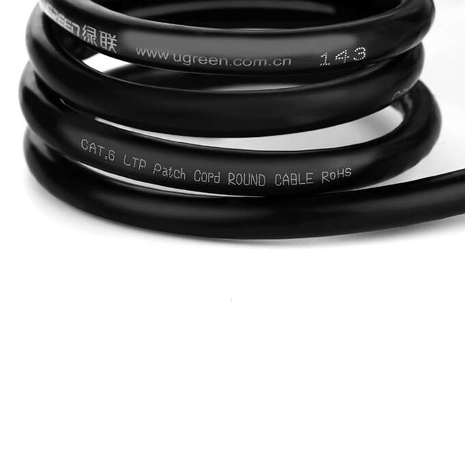 Kabel Ugreen NW112 11278 sieciowy Ethernet RJ45 (żeński) - RJ45 (męski) F/UTP Cat. 6 1 Gbps 0.5m - czarny