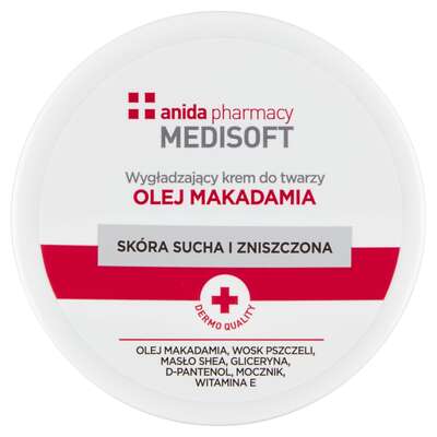 Anida Medisoft Wygładzający krem do twarzy olej makadamia, 100 ml