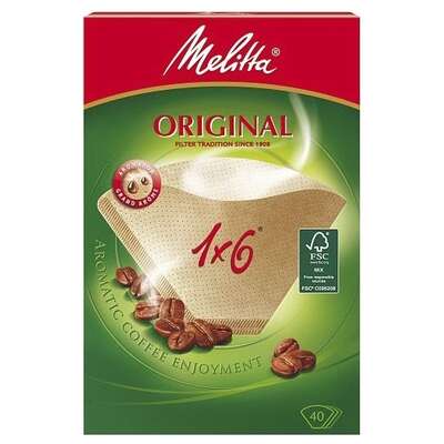(DE) Melitta, Worki z filtrem do kawy, 40 sztuk (PRODUKT Z NIEMIEC) (USZKODZONE OPAKOWANIE)