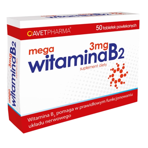 Mega Witamina B2 3mg 50 tabletek - Długi termin ważności!