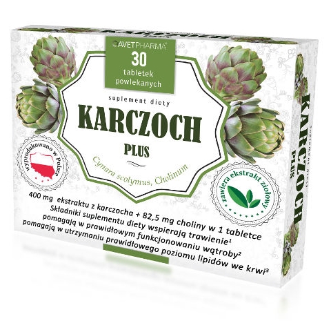 Karczoch Plus, 30 tabletek - Długi termin ważności!