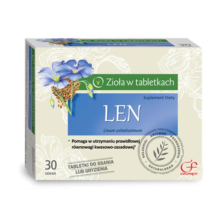 Len, 30 tabletek do ssania - Długi termin ważności!