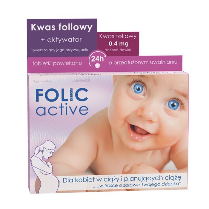 Folic Active 30 tabletek - Długi termin ważności!