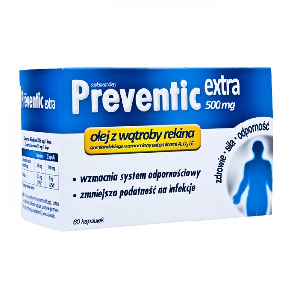 Preventic Extra 500 mg 60 kapsułek  - Długi termin ważności!