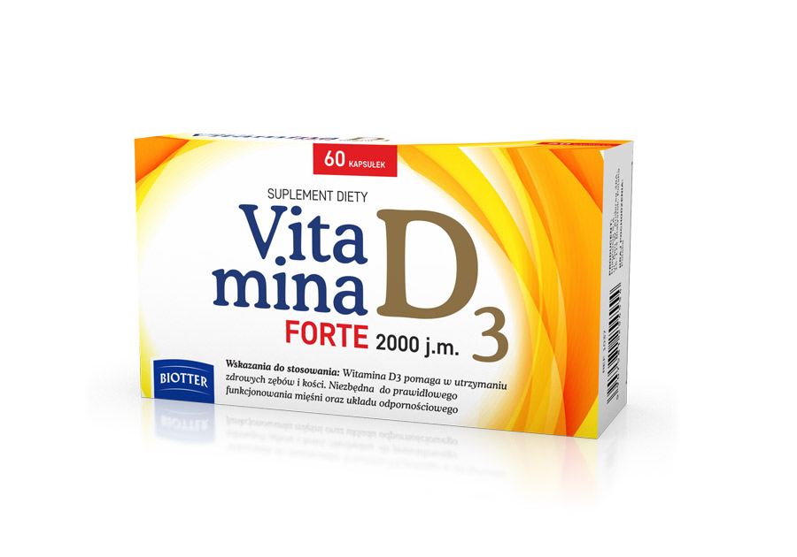 Vitamina D3 FORTE 2000 BIOTTER 60 kapsułek